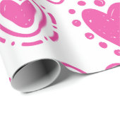 ピンクハートシームレスパターン誕生日ギフト ラッピングペーパー (ロールコーナー)