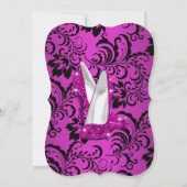 ピンクハートスイート16バースデーパーティーハイヒール 招待状 (裏面)