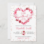 ピンクハートスウィートベビーシャワー招待状 招待状 (正面)