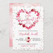 ピンクハートスウィートベビーシャワー招待状 招待状 (正面/裏面)