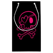 ピンクハートスカルとクロスボーンスモール抱き枕 スモールペーパーバッグ (裏面)