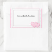 ピンクハートスタンプ 長方形シール (バッグ)