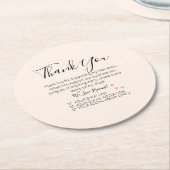 ピンクハートスモールビジネスサンキュー ラウンドペーパーコースター (アングル)