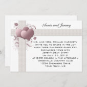 ピンクハートスワーズ結婚式招待状 招待状 (正面/裏面)