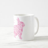 ピンクハートズバニーマグ コーヒーマグカップ (正面右)