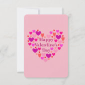 ピンクハートズバレンタインデーパーティの招待状 招待状 (裏面)