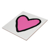 ピンクハートセラミックタイル タイル (側面)