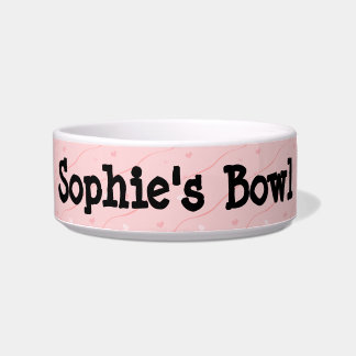 ピンクハートセラミックペットボウル ボウル