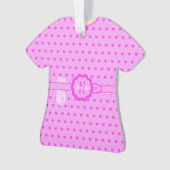 ピンクハートソフト薄紫ドレスフィギュアTシャツ オーナメント (正面)