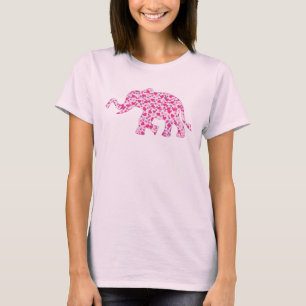 ピンクハートゾウ Tシャツ