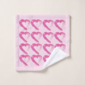 ピンクハートタオルセット バスタオルセット (ウォッシュタオル)