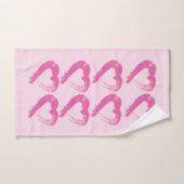 ピンクハートタオルセット バスタオルセット (ハンドタオル)