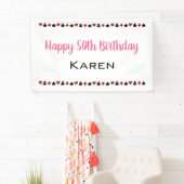 ピンクハートダイヤモンドスペードクラブカジノ誕生日 横断幕 (インサイチュ)