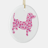ピンクハートダックスント セラミックオーナメント (右)