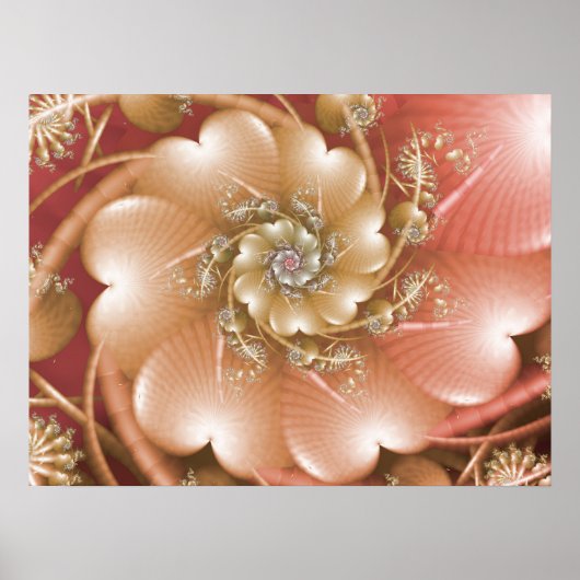 ピンクハートデザイン ポスター (正面)