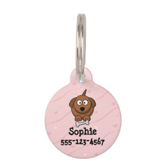 ピンクハートドッグペットタグ ペット　ネームタグ