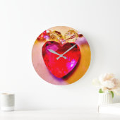 ピンクハートネックレス ラージ壁時計 (ホーム)