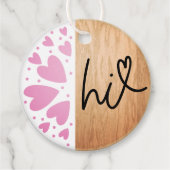 ピンクハートハイオンウッドバレンタイン フェイバータグ (正面)