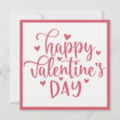 ピンクハートハッピーバレンタインデーカスタム シーズンカード (正面)