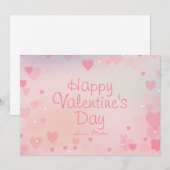ピンクハートハッピーバレンタインデーカード シーズンカード (正面/裏面)
