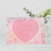 ピンクハートハッピーバレンタインデーカード シーズンカード (スタンド正面)