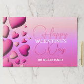 ピンクハートハッピーバレンタインデー紙ランチョンマット ペーパーパッド (インサイチュ)