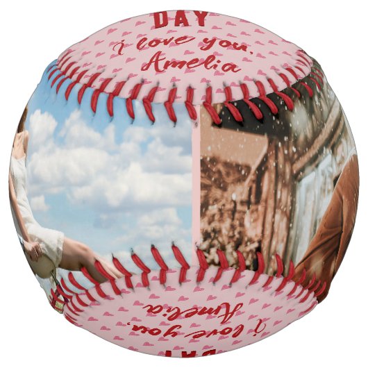 ピンクハートハッピーバレンタインデー2フォトボーイフレンド ソフトボール (正面)