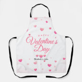 ピンクハートハッピーバレンタインデー エプロン (正面)