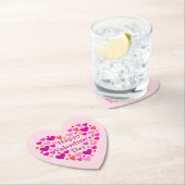 ピンクハートハッピーバレンタインデー ペーパーコースター (インサイチュ)