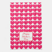 ピンクハートハッピーマザーズデイキッチンタオル キッチンタオル (縦)