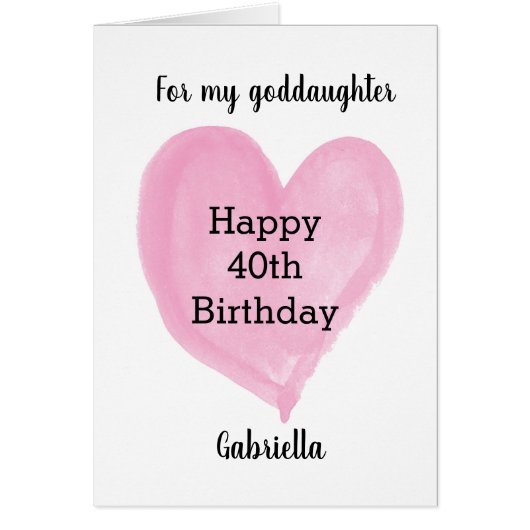 ピンクハートハッピー40歳誕生日 (正面)