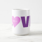 ピンクハートバカスタムンタイン コーヒーマグカップ (中央)