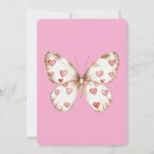 ピンクハートバタフライ誕生日 招待状 (裏面)