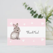 ピンクハートバニーサンキューカード サンキューカード (スタンド正面)