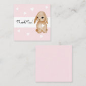ピンクハートバニーベビーシャワーサンキューカード ノートカード (正面/裏面)