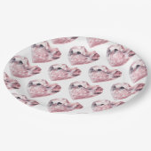 ピンクハートバラクォーツ愛クリスタルパーティー ペーパープレート (アングル)