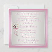 ピンクハートバラピンクホワイトキンセアニェラ招待状 招待状 (裏面)