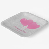 ピンクハートバルーンウェディングシャワー紙プレート ペーパープレート (傾斜あり)