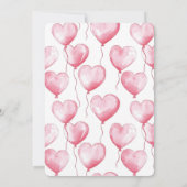 ピンクハートバルーン赤ちゃんシャワー 招待状 (裏面)