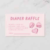 ピンクハートバレンタインおむつラッフルチケット エンクロージャーカード (正面)