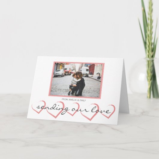 ピンクハートバレンタインデーの写真 シーズンカード (正面)