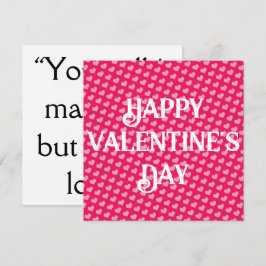 ピンクハートバレンタインデーフラットカード