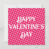 ピンクハートバレンタインデーフラットカード (正面)