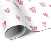 ピンクハートバレンタインデー ラッピングペーパー (ロールコーナー)