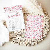 ピンクハートバレンタインベビーワードスクランブルゲーム 招待状