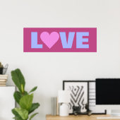 ピンクハートバレンタイン「LOVE」ポスター ポスター (ホームオフィス)