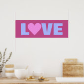 ピンクハートバレンタイン「LOVE」ポスター ポスター (キッチン)