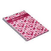 ピンクハートパターカスタムン文字 ノートブック (右側)