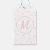 ピンクハートパターガーリーンロマンモノグラムの ギフトタグ (裏面)