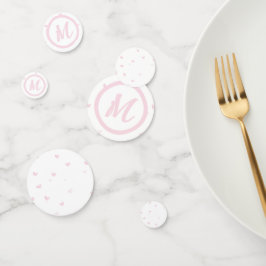 ピンクハートパターガーリーンロマンモノグラムの コンフェッティ